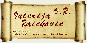 Valerija Raičković vizit kartica